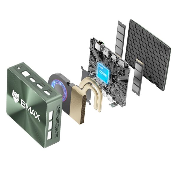BMAX B6 Power Mini PC, Intel Core i7-1060NG7 up to 3.8GHz, 16GB LPDDR4 1TB SSD, 2xHDMI Full Feature Type-C 4K Triple Display, 3xUSB3.0 1000Mbps RJ45 LAN, Wi-Fi 6 BT 5.2 3.5mm Audio, Windows 11 -EU - Image 2