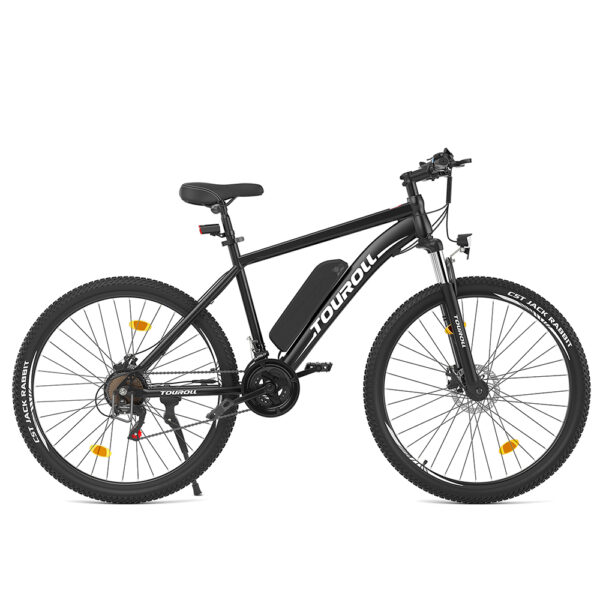Touroll U1 29-inch Off-Road Tire Electric MTB Bike with 250W Motor, 36V 13Ah Removable Battery, Max 65km Range, Shimano 21-Speed Gear Disc Brake IPX4 Waterproof - Black
